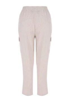 Womens Cream Linen Blend Cargo Trousers -Fashion Women's Clothing Sales 190020pls 5d1f45ef1a3f8b7