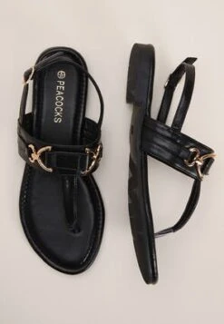 Womens Black Buckle Toe Post Sandal -Fashion Women's Clothing Sales 190136pls f81a4d62eb7da8e