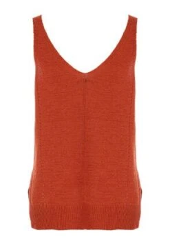 Womens Orange Knitted Vest -Fashion Women's Clothing Sales 190173pls b0d74e1132771c0