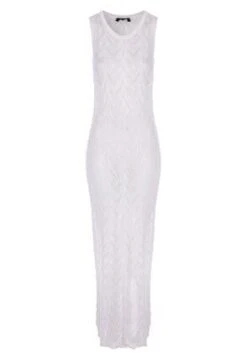 Womens White Pointelle Knitted Maxi Dress -Fashion Women's Clothing Sales 190201pls b9dc5ed49497b3b