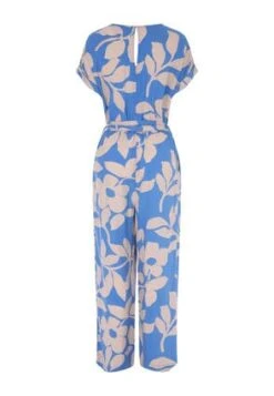 Womens Blue & Cream Bold Print Jumpsuit -Fashion Women's Clothing Sales 190247pls 84e92195e8c6b98