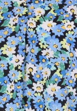 Womens Blue Floral V-Neck Blouse -Fashion Women's Clothing Sales 190631pls bd7936fb5fbdb65