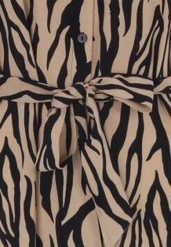 Womens Brown & Black Zebra Midi Shirt Dress -Fashion Women's Clothing Sales 190636pls 14c90073b57e76a