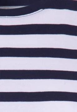 Womens Navy & White Stripe Cotton Roll T-shirt -Fashion Women's Clothing Sales 190651pls 9994fa6f37c1696