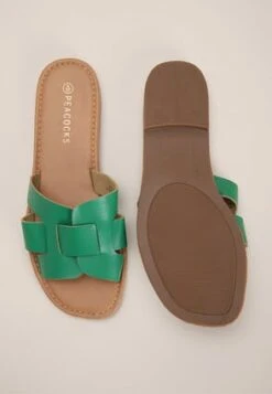 Womens Green Cross Strap Flat Sandals -Fashion Women's Clothing Sales 190924pls 9af6b7afc814ff9