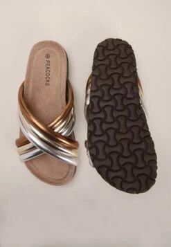 Womens Metallic Crossover Footbed Sandal -Fashion Women's Clothing Sales 190932pls 553fc5fec8b6082