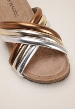 Womens Metallic Crossover Footbed Sandal -Fashion Women's Clothing Sales 190951pls b710464c6ac5624