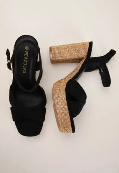 Womens Black Faux Suede Platform Sandals -Fashion Women's Clothing Sales 191218pls 833d1ecce5062fa