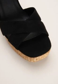 Womens Black Faux Suede Platform Sandals -Fashion Women's Clothing Sales 191219pls de0c2408f06b8fc