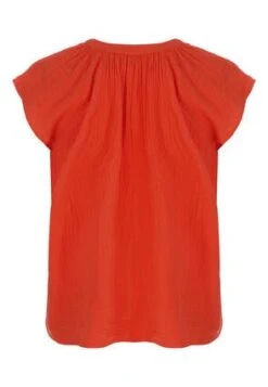 Womens Red Cotton Textured Top -Fashion Women's Clothing Sales 191256pls 7b152295fc64f4b