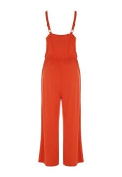 Womens Orange V-Neck Jersey Jumpsuit -Fashion Women's Clothing Sales 191266pls 065aec87bb4651b