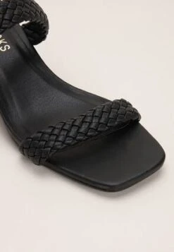 Womens Black Double Plait Strap Sandals -Fashion Women's Clothing Sales 191282pls 73bd9e8f8da313b