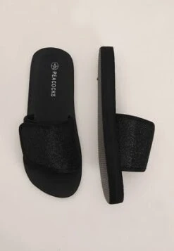 Womens Black Glitter Velcro Sliders 3 Womens Black Glitter Velcro Sliders -Fashion Women's Clothing Sales 191313pls d3e80f67fde4db5