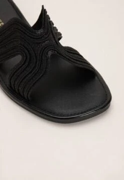 Womens Black Woven Glitter Flat Sandals -Fashion Women's Clothing Sales 191314pls d3626eac7807efc