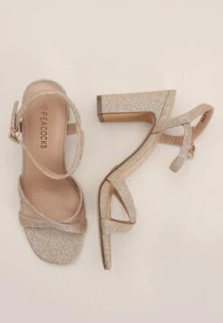 Womens Gold Glitter Strappy Sandals -Fashion Women's Clothing Sales 191322pls 6d3e1ac744bc838