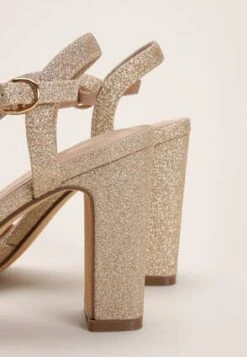 Womens Gold Glitter Strappy Sandals -Fashion Women's Clothing Sales 191326pls b3a98d00f052529