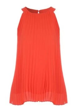 Womens Red Pleated Halter Neck Top -Fashion Women's Clothing Sales 191621pls 6c0d8f39f3c167f