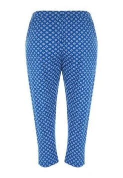 Womens Blue Geo Casual Cropped Trousers -Fashion Women's Clothing Sales 192194pls feceda4617992e4