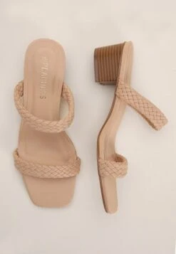 Womens Neutral Double Plait Strap Sandals -Fashion Women's Clothing Sales 192208pls bfaaa6327209f74