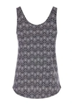 Womens Black & White Leaf Print Vest Top -Fashion Women's Clothing Sales 192331pls 175d714e7aedff1