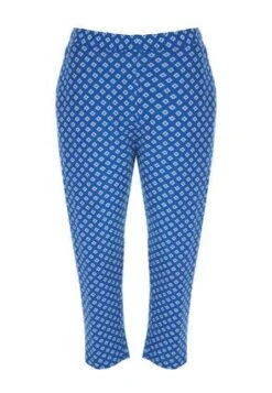 Womens Blue Geo Casual Cropped Trousers -Fashion Women's Clothing Sales 192547pls 55d5903b725acbc