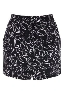 Womens Black & Cream Floral Print Shorts -Fashion Women's Clothing Sales 192665pls 1e726e128510b90