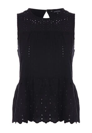 Womens Black Broderie Summer Vest Top Womens Black Broderie Summer Vest Top -Fashion Women's Clothing Sales 192793pls a7a18300647b839