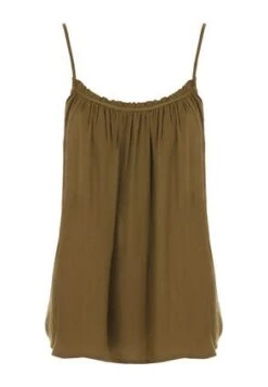 Womens Khaki Satin Loose Fit Cami 3 Womens Khaki Satin Loose Fit Cami -Fashion Women's Clothing Sales 192809pls 23dc19a23864bf1