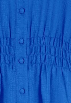 Womens Blue Shirred Waist Tea Dress -Fashion Women's Clothing Sales 192834pls 05d525ccae24313