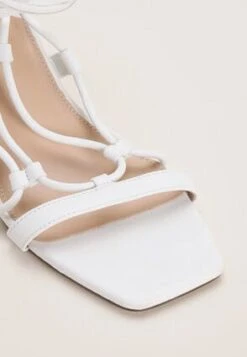 Womens White Ankle Tie Block Heel Sandals -Fashion Women's Clothing Sales 192888pls 1a47d9a06bf63d6