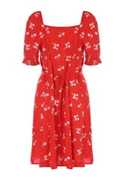 Womens Red Floral Knee Length Sweetheart Dress -Fashion Women's Clothing Sales 192899pls 5874ca733f2c63b