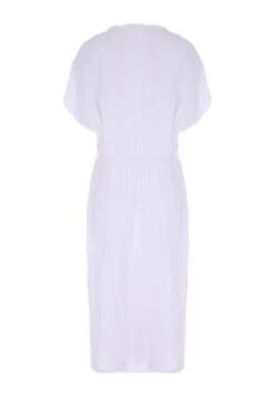Womens White Cotton Kaftan Midi Dress -Fashion Women's Clothing Sales 192910pls 0ea6e6c9de9f1ae