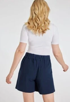 Women Navy Linen Tailored Shorts -Fashion Women's Clothing Sales 193105pls 3b3542a0f0df126