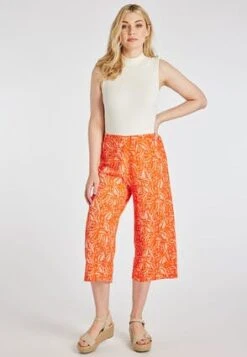 Womens Orange & White Floral Culotte -Fashion Women's Clothing Sales 193498pls ab5b8b10a337dd2