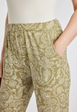 Womens Green Paisley Casual Cropped Trousers -Fashion Women's Clothing Sales 193536pls a80c9d1052775fd