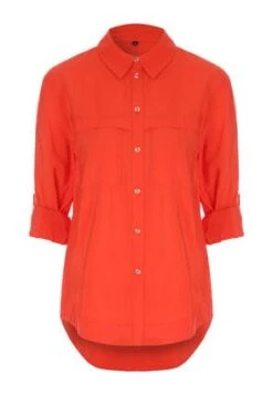 Womens Orange Cupro Summer Shirt -Fashion Women's Clothing Sales 193547pls baeb6e92209cb35