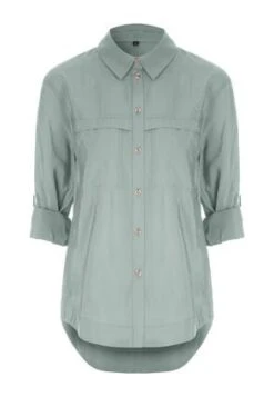Womens Sage Green Cupro Summer Shirt