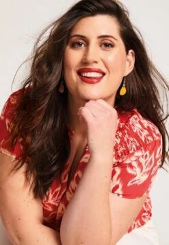 Womens Red And White Leaf Print Blouse -Fashion Women's Clothing Sales 193571pls 305f0c0a9011288