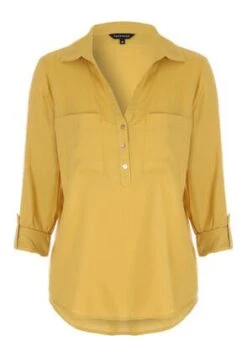 Womens Yellow Linen Blend Overhead Shirt -Fashion Women's Clothing Sales 193656pls 503234eec0664c7