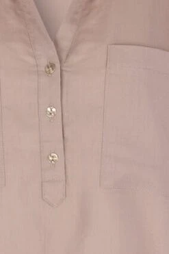 Womens Light Brown Linen Blend Overhead Shirt -Fashion Women's Clothing Sales 193671pls 7ec9caf56114606