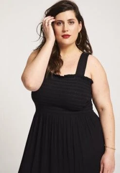 Womens Black Shirred Bodice Summer Dress -Fashion Women's Clothing Sales 193819pls 471258f2122aa98