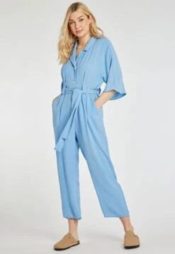 Womens Pale Blue Utility Jumpsuit