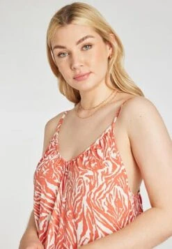 Womens Coral & White Strappy Beach Dress 4 Womens Coral & White Strappy Beach Dress -Fashion Women's Clothing Sales 193947pls 05be9fb62dd6c07