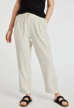 Womens White Linen Pinstripe Trousers -Fashion Women's Clothing Sales 193975pls e471b5846ca1a1c