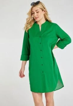 Womens Green Longline Beach Shirt