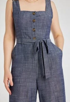 Womens Denim Blue Sleeveless Jumpsuit -Fashion Women's Clothing Sales 194056pls 5f92583ad334ad8