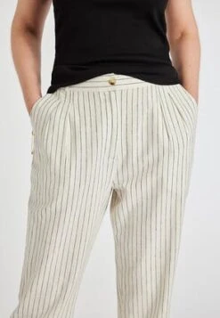 Womens White Linen Pinstripe Trousers -Fashion Women's Clothing Sales 194059pls 861b1f27937b5c7