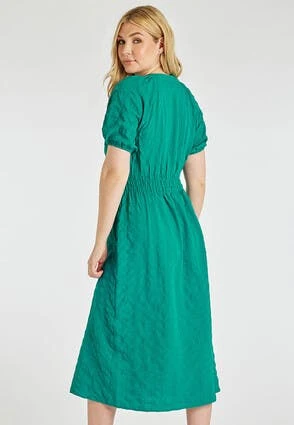 Womens Green Shirred Waist Tea Dress Womens Green Shirred Waist Tea Dress -Fashion Women's Clothing Sales 194104pls 0f9e417dad21a9d