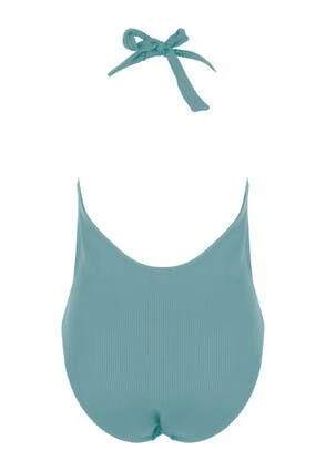 Womens Sage Plunge Halterneck Swimsuit Womens Sage Plunge Halterneck Swimsuit -Fashion Women's Clothing Sales 194140pls e5217f403815094