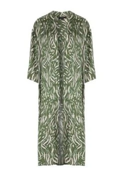 Womens Green Animal Print Longline Kimono -Fashion Women's Clothing Sales 194169pls f1a002b1c83c9db